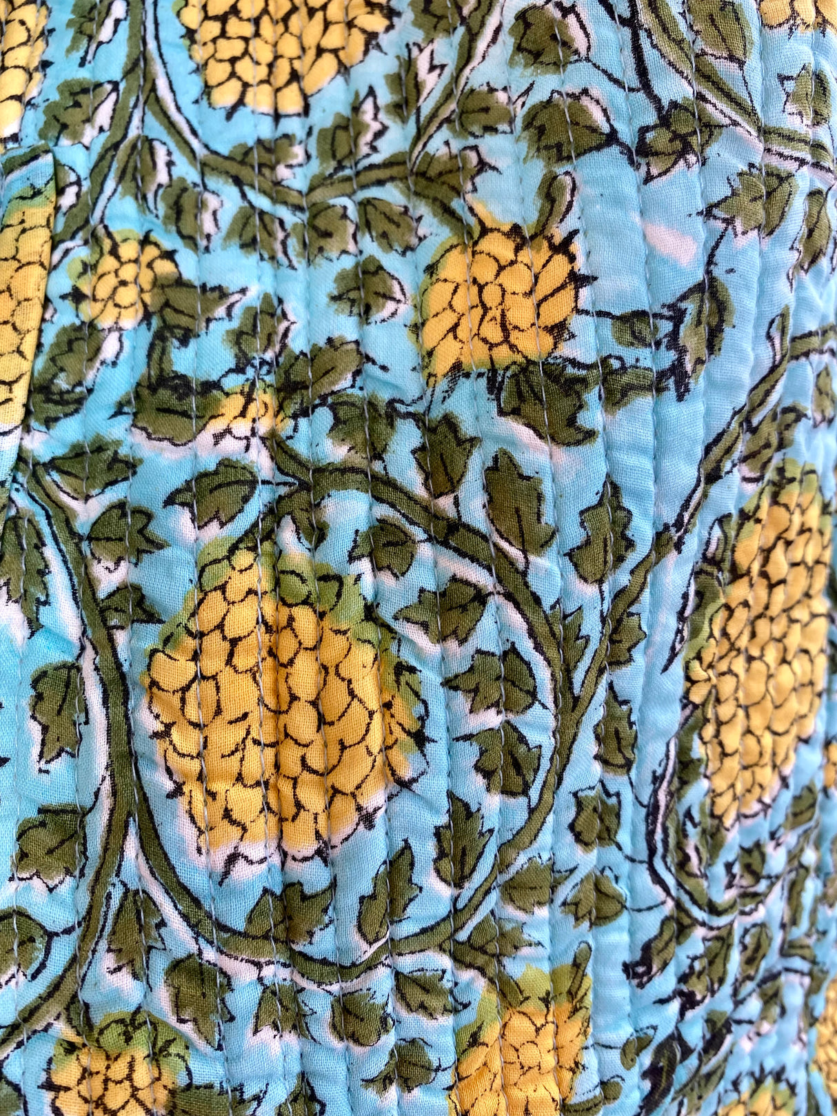 Kun 1 igjen! Tote bag - Block print - Flerfarget blomstermønster