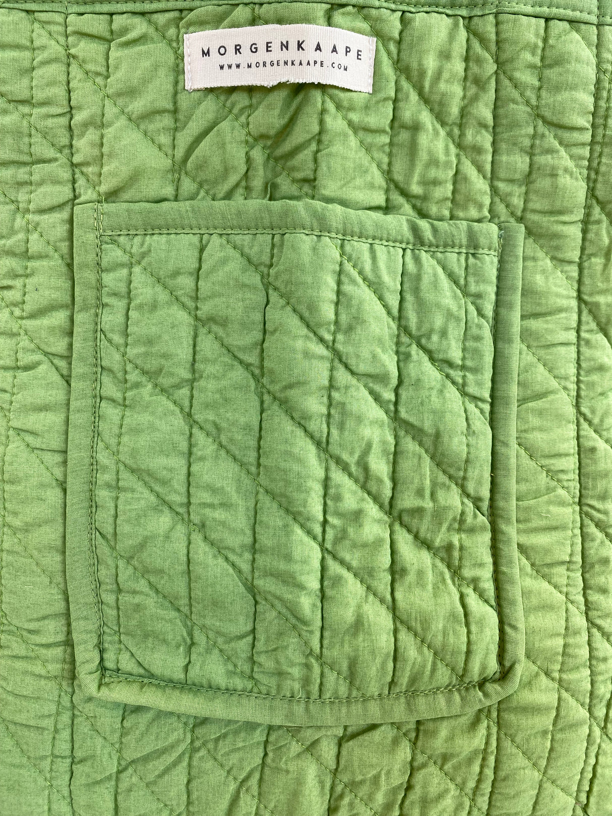 Kun 1 igjen! Tote bag - Block print - Grønn / rosa blomster