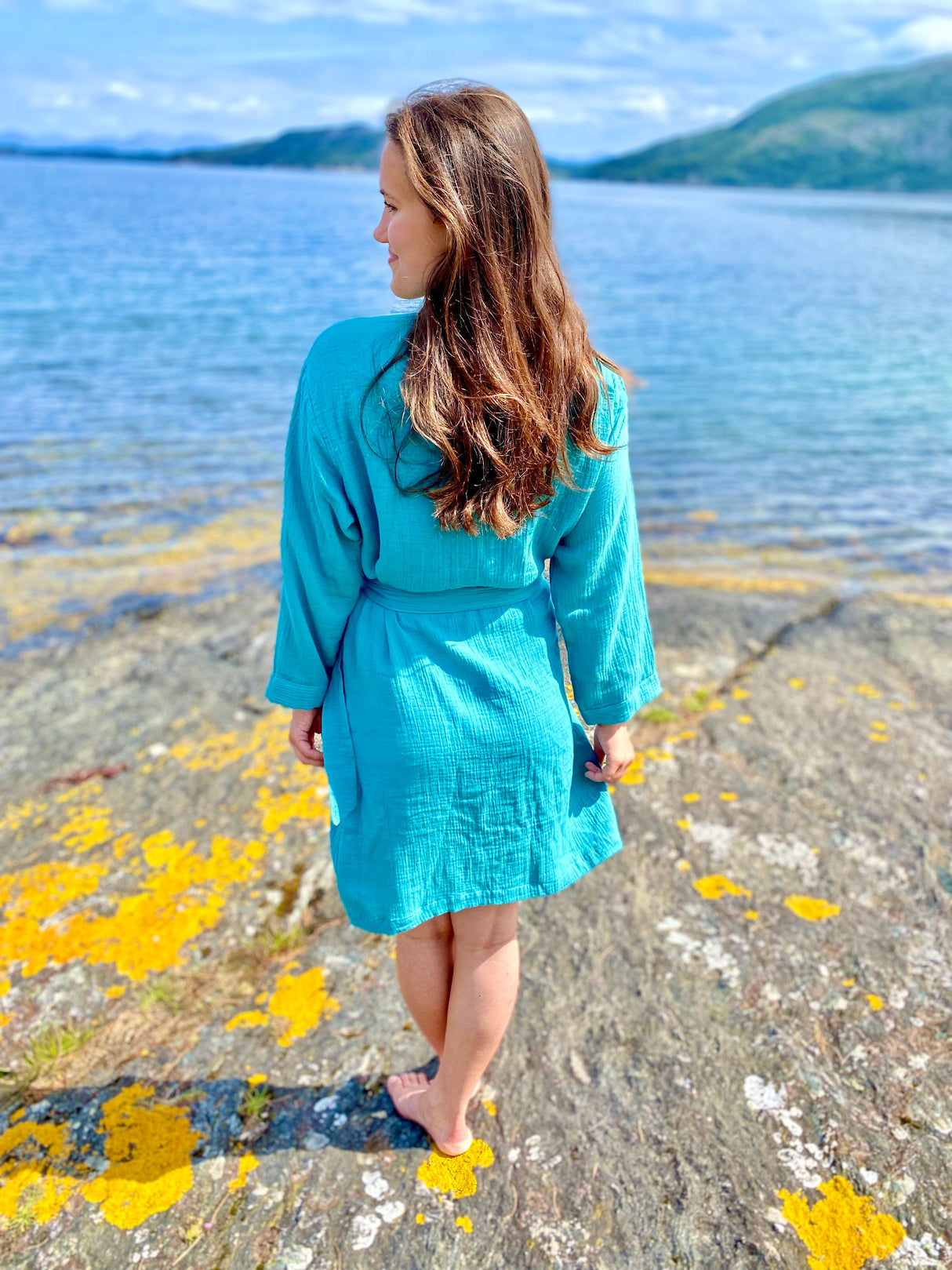 Morgenkåpe i 100% indisk bomull