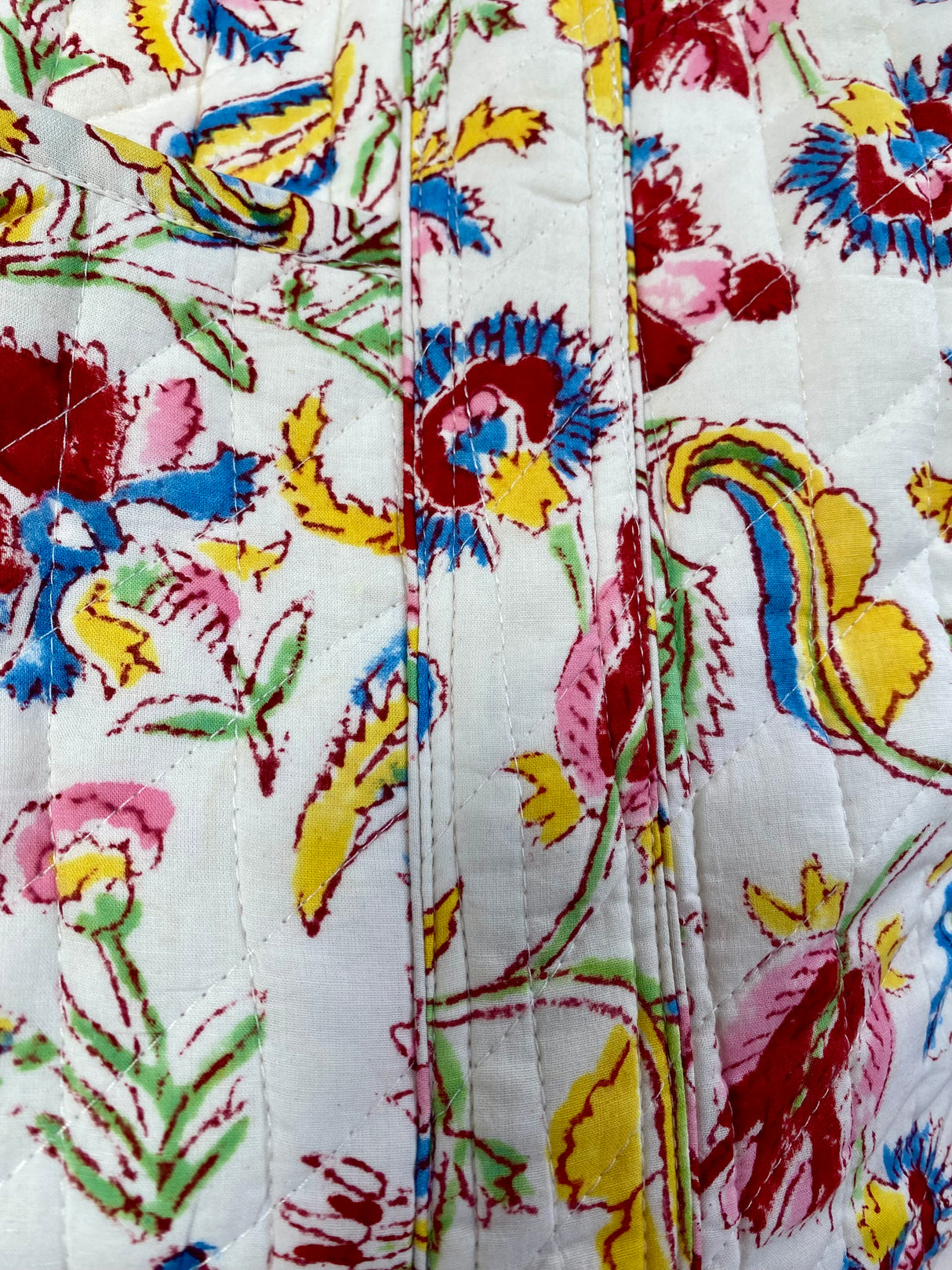 Tote bag - Block print - Blomster & hvit