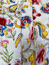 Tote bag - Block print - Blomster & hvit